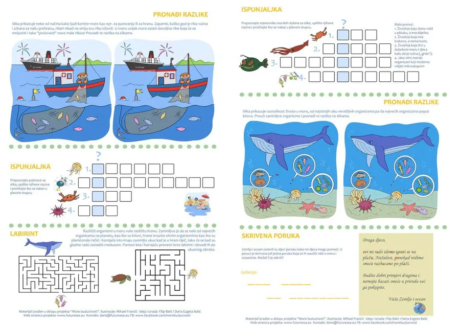 Radni listovi o moru za djecu